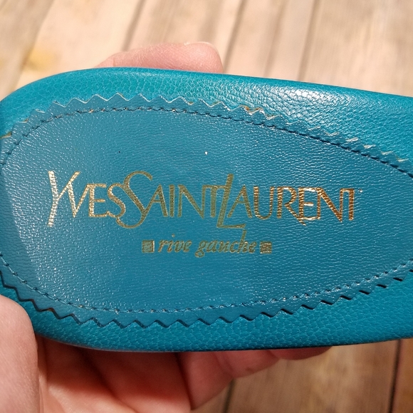 YSL Tom Ford era Nadja blue rosette heels 38 - Picture 5 of 14